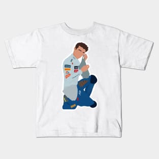 Lando Norris getting ready for the 2020 Russian Grand Prix Kids T-Shirt